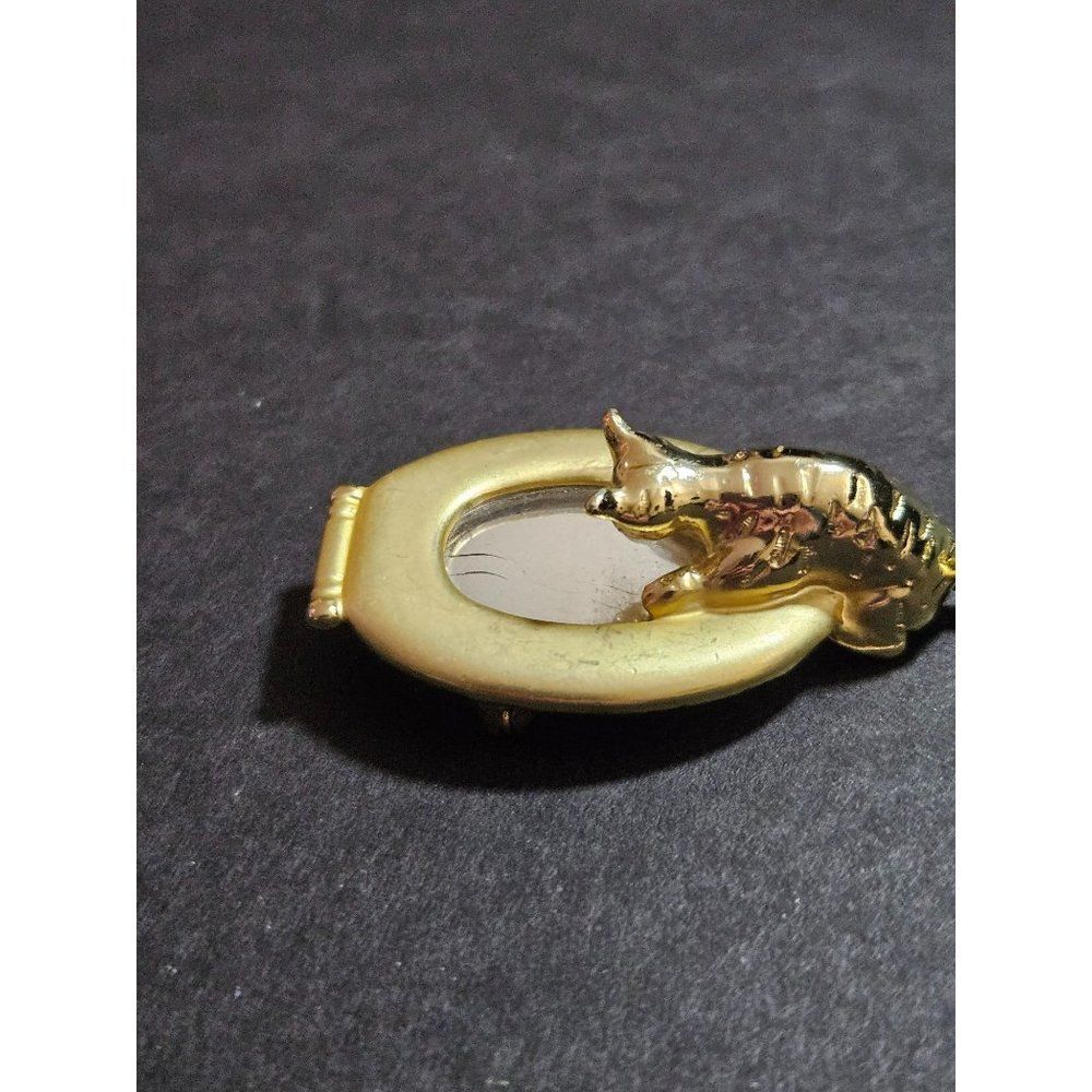 AJC vintage gold tone kitty cat brooch - Picture 7 of 10
